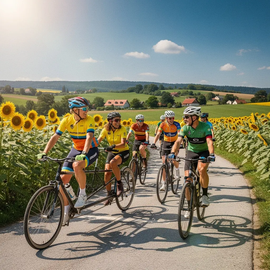 Relaxing yoga session on a sunlit terrace overlooking picturesque Slovak landscapes.